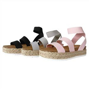 Šněrování Espadrille klíny s otevřenou špičkou